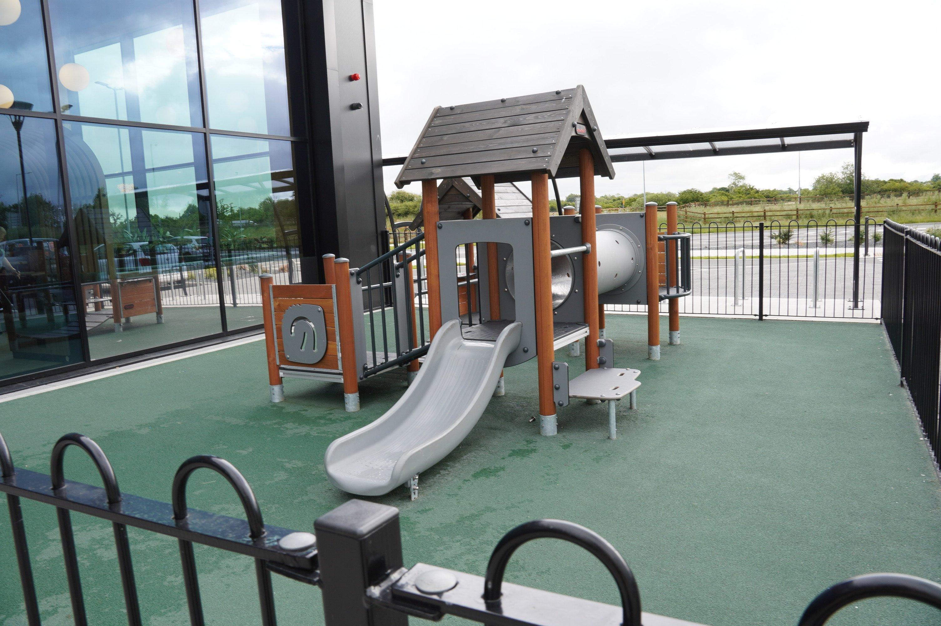 Child playing in play area