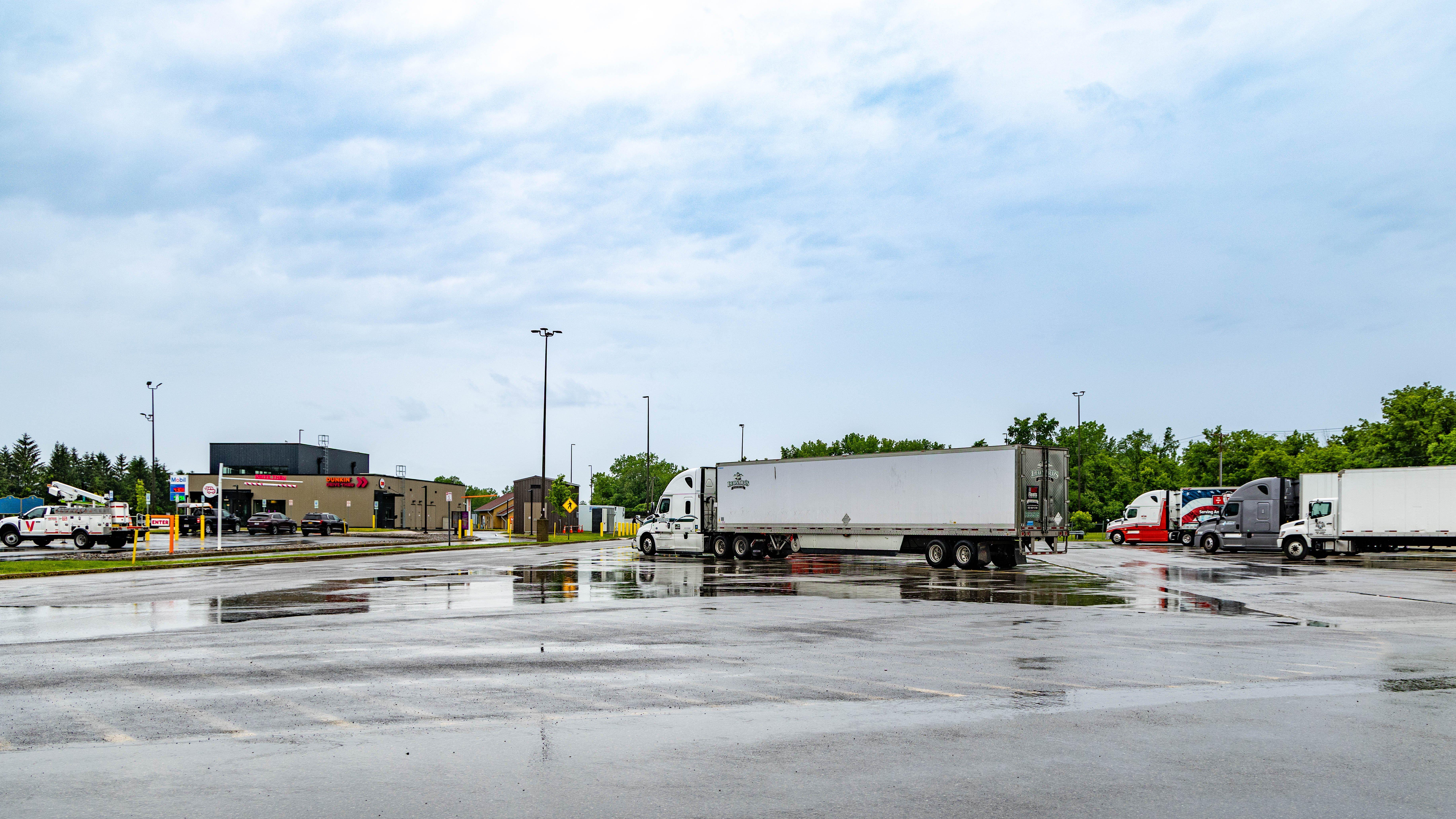 Truck parking area