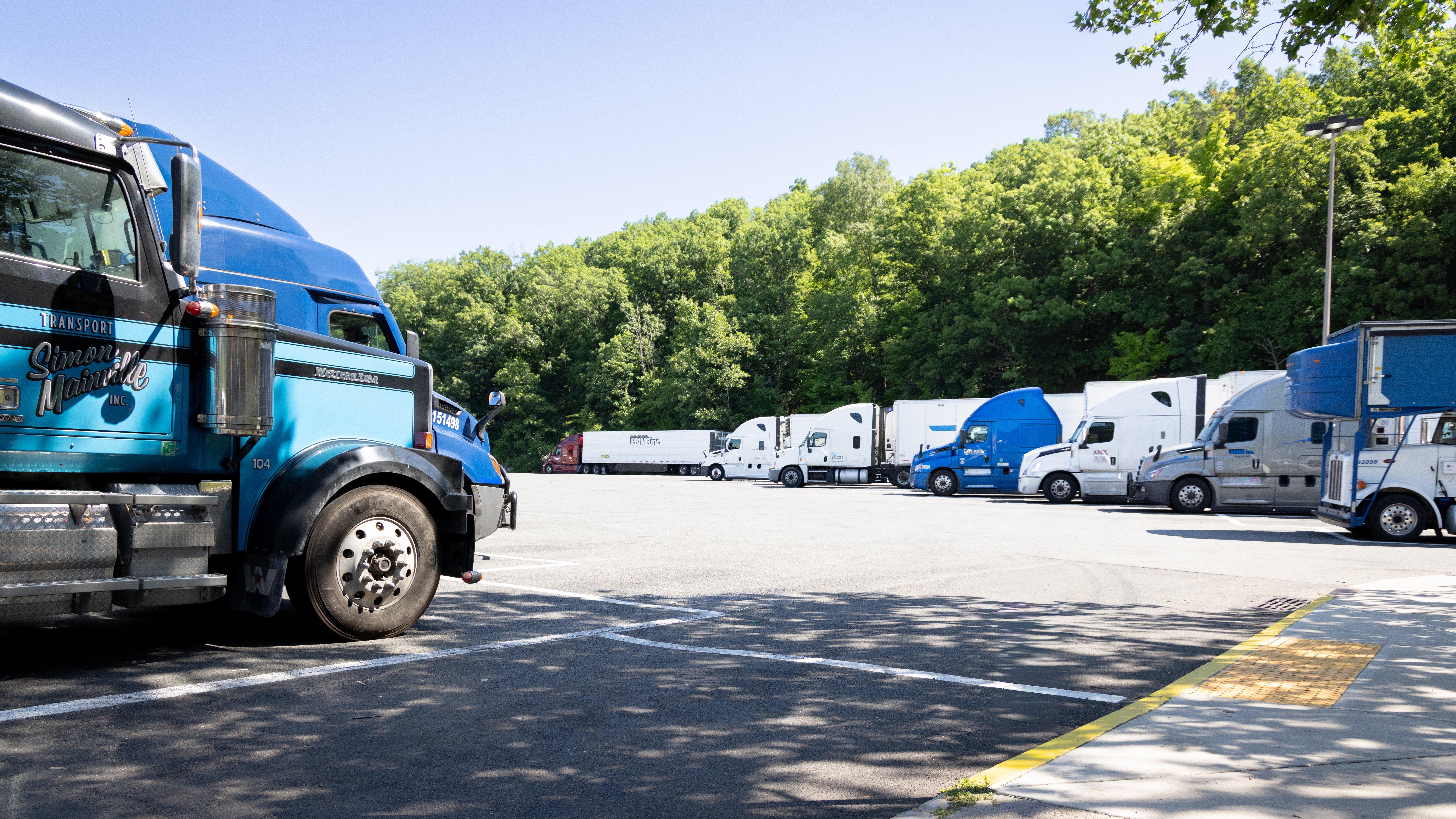 Truck parking area